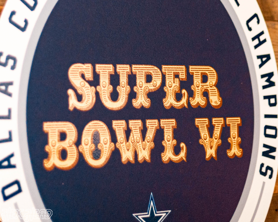 VARSITY Collection- SINGLE Layer Dallas Cowboys Super Bowl VI Metal Wall Art