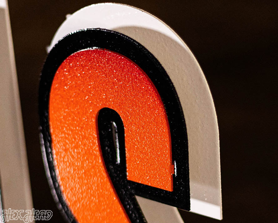 Cincinnati Bengals Wordmark 3D Vintage Metal Wall Art