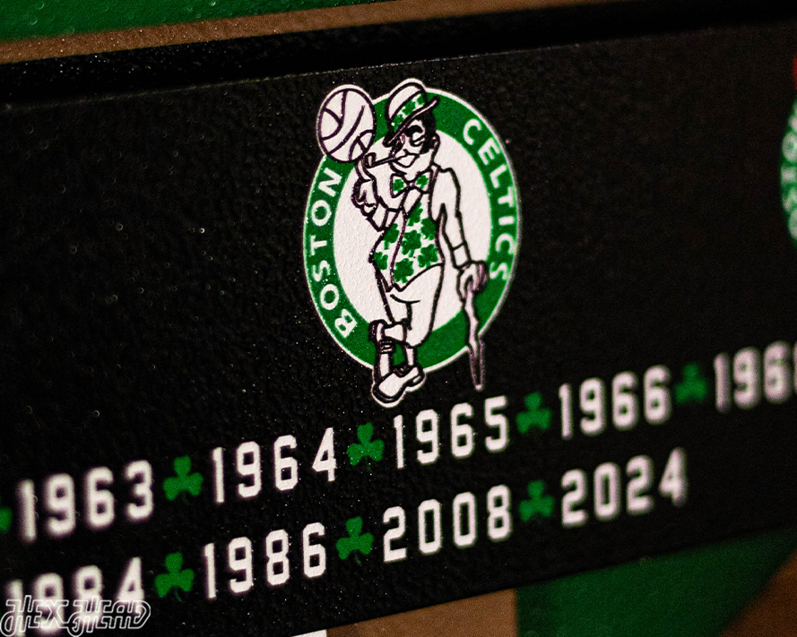 Boston Celtics DYNASTY- World Championship Wins w/ Replaceable Icon Plate 3D Metal Wall Art