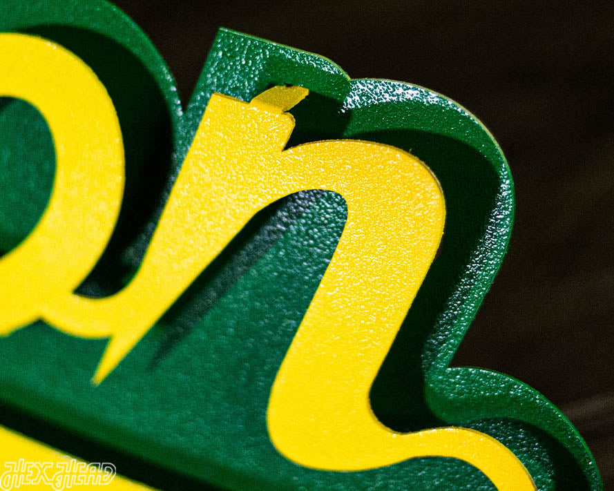 Oregon Ducks Script 3D Vintage Metal Wall Art