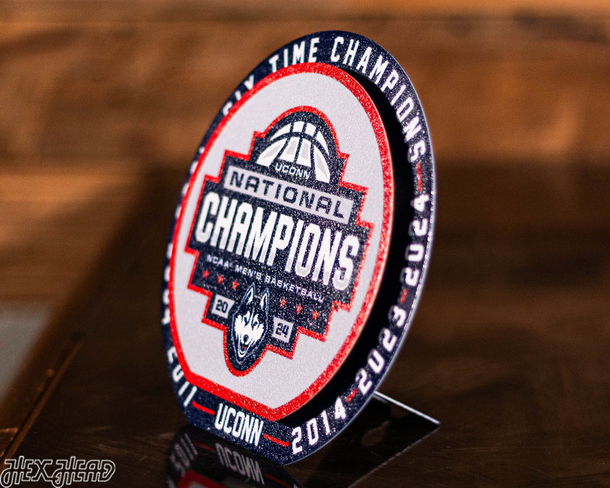 Connecticut UCONN Huskies National Champions "Double Play" On the Shelf or on the Wall Art