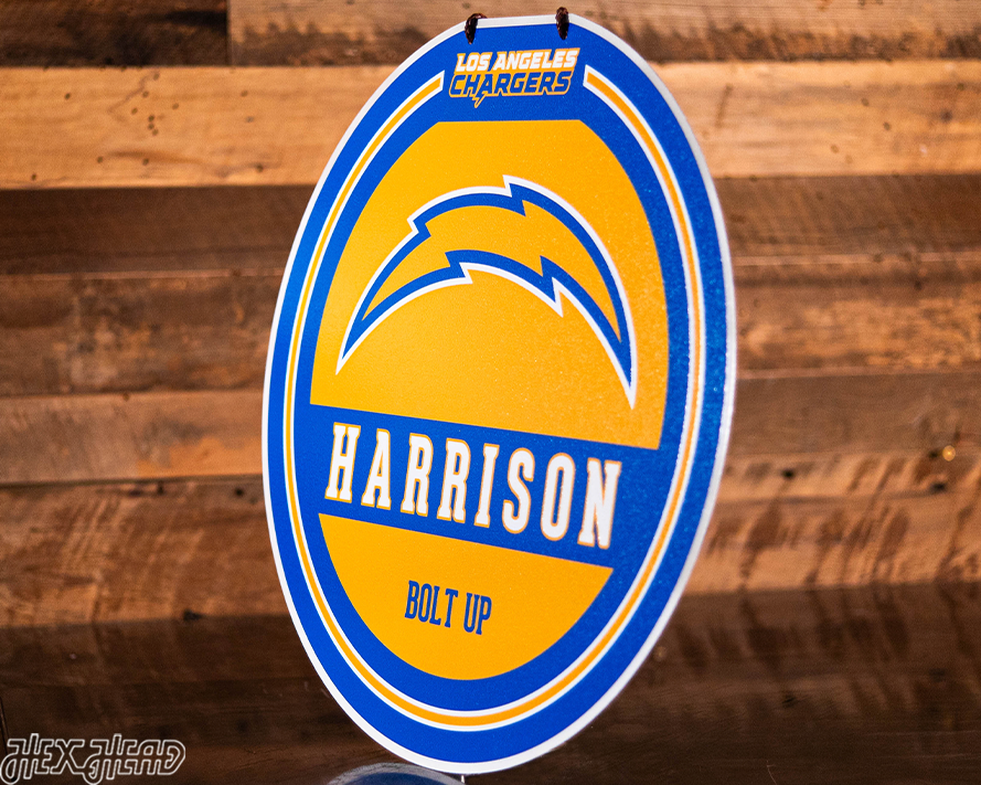 Los Angeles Chargers Personalized Monogram Metal Art