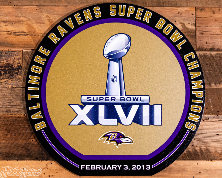 VARSITY Collection- Single Layer Baltimore Ravens Super Bowl XLVIII Metal Wall Art