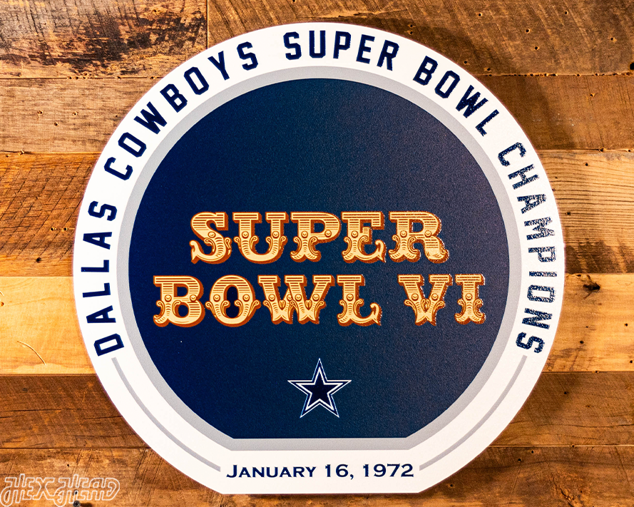 VARSITY Collection- SINGLE Layer Dallas Cowboys Super Bowl VI Metal Wall Art