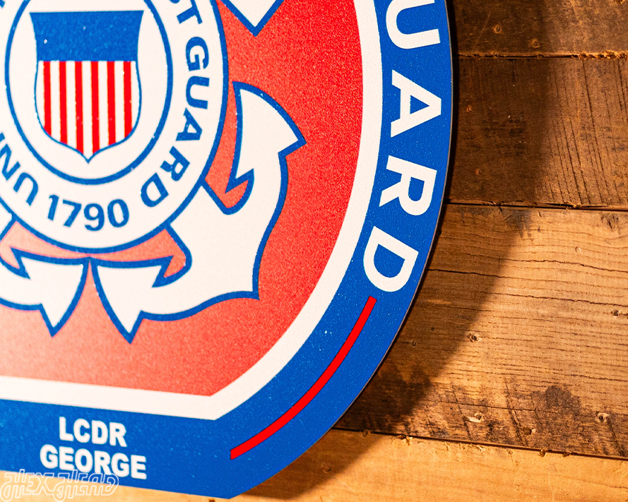 VARSITY Collection- SINGLE Layer United States Coast Guard Metal Wall Art