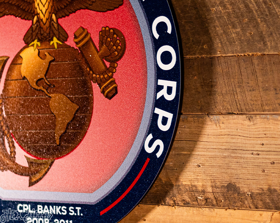 VARSITY Collection- SINGLE Layer United States Marines Corps Metal Wall Art