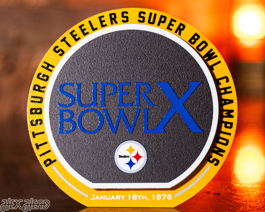 Pittsburgh Steelers "1976" Super Bowl "Double Play" On the Shelf or on the Wall Art