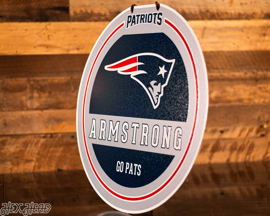 New England Patriots Personalized Monogram Metal Art