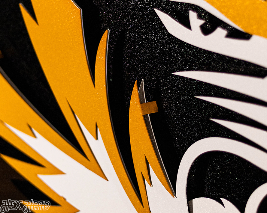 Missouri Tiger Head 3D Vintage Metal Wall Art