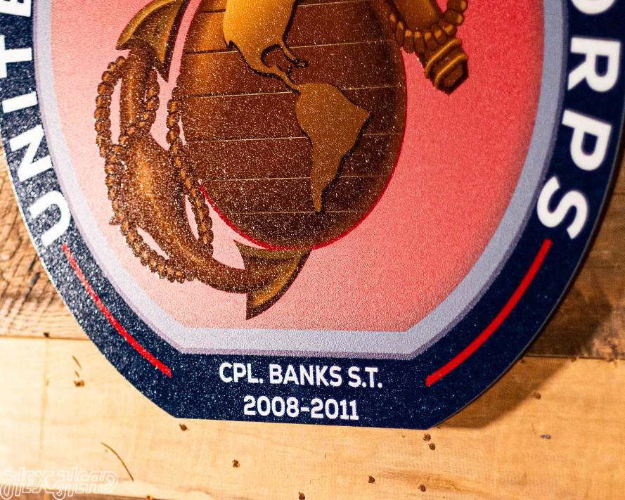 VARSITY Collection- SINGLE Layer United States Marines Corps Metal Wall Art