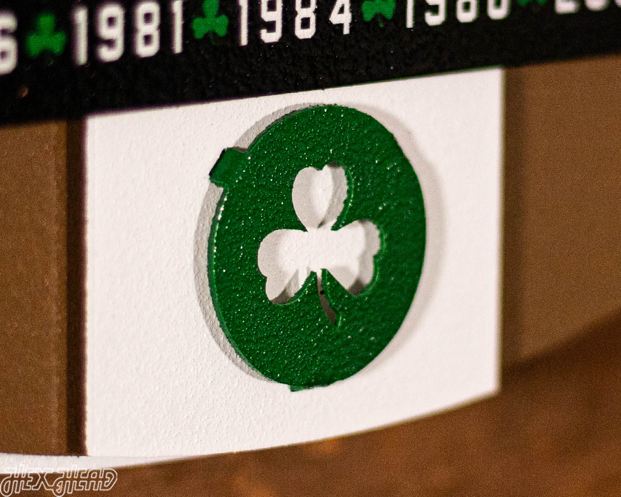 Boston Celtics DYNASTY- World Championship Wins w/ Replaceable Icon Plate 3D Metal Wall Art