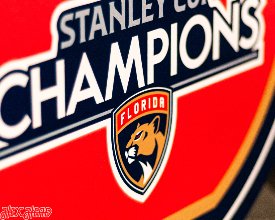 VARSITY Collection- SINGLE layer Florida Panthers 2024 Stanley Cup Champions Metal Wall Art