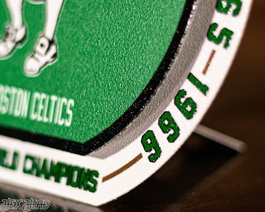 Boston Celtics "1957-1966" NBA World Champions "Double Play" On the Shelf or on the Wall Art