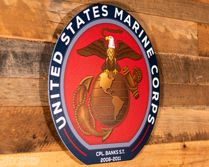 VARSITY Collection- SINGLE Layer United States Marines Corps Metal Wall Art