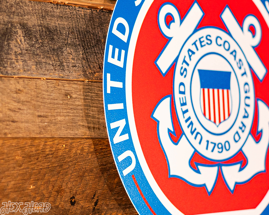 VARSITY Collection- SINGLE Layer United States Coast Guard Metal Wall Art