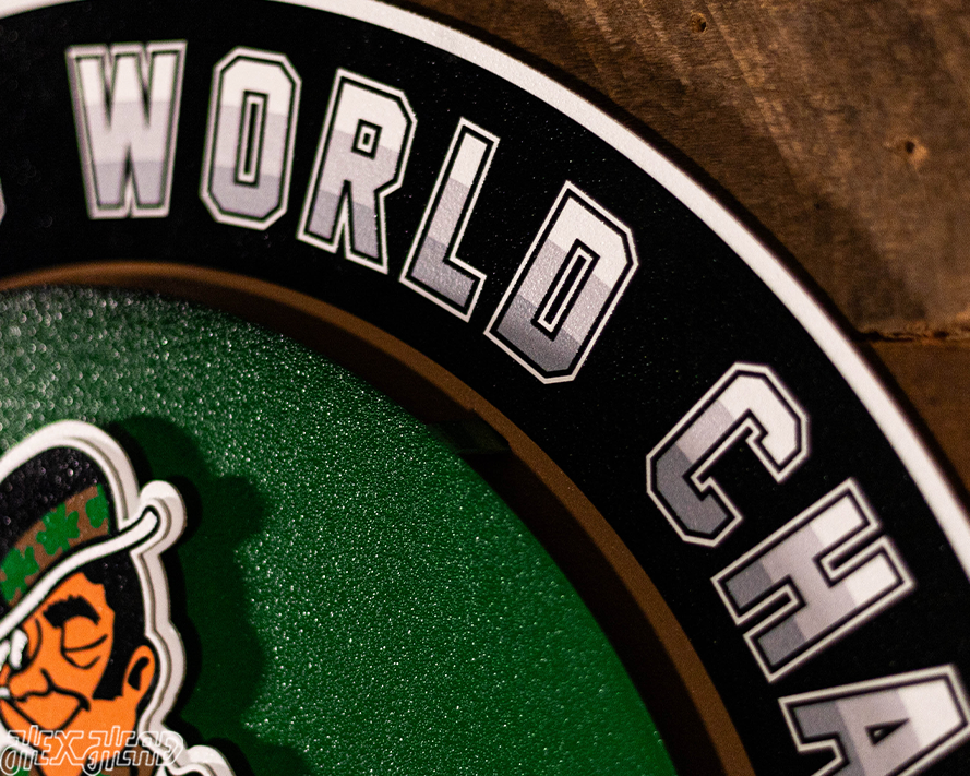 Boston Celtics DYNASTY- World Championship Wins w/ Replaceable Icon Plate 3D Metal Wall Art