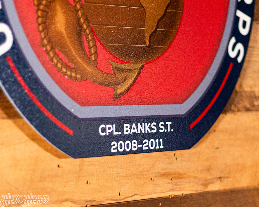 VARSITY Collection- SINGLE Layer United States Marines Corps Metal Wall Art