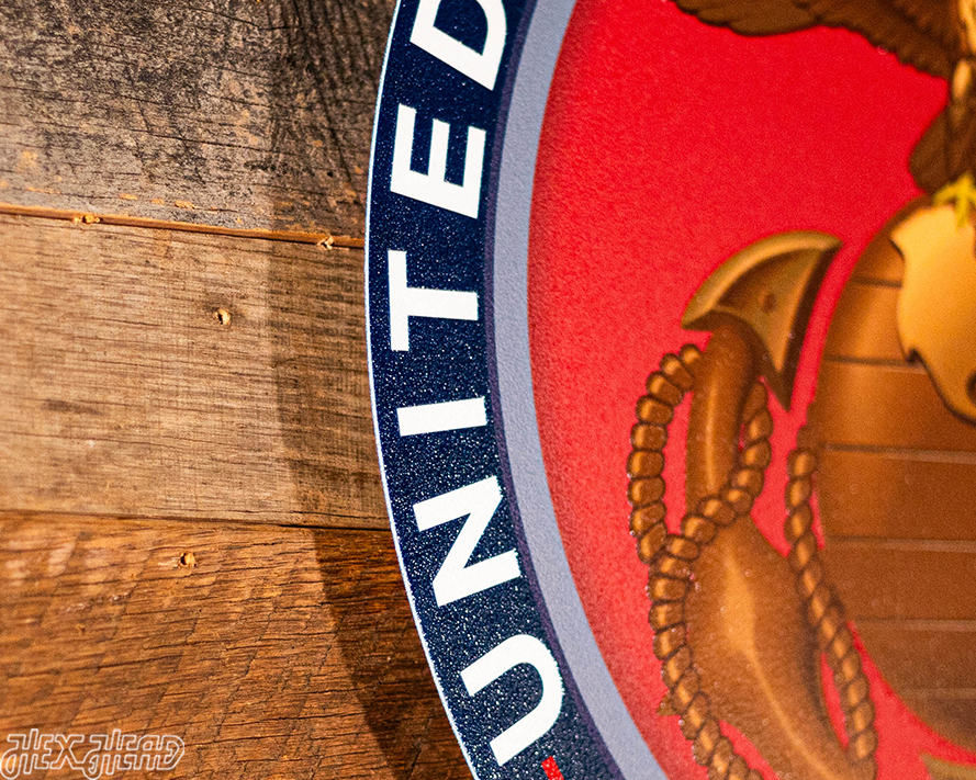 VARSITY Collection- SINGLE Layer United States Marines Corps Metal Wall Art