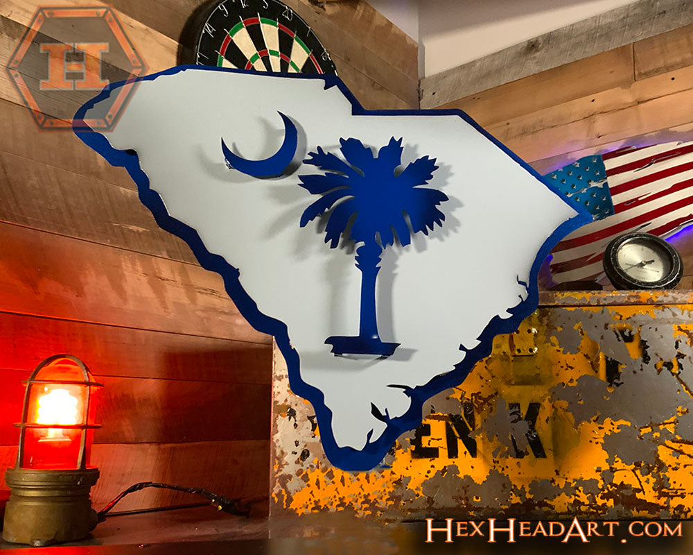 South Carolina State Emblem 3D Vintage Metal Wall Art