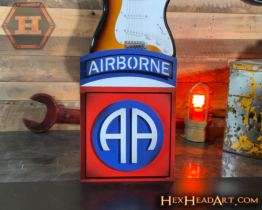 US Army 82nd Airborne "AA" Patch 3D Metal Wall Art