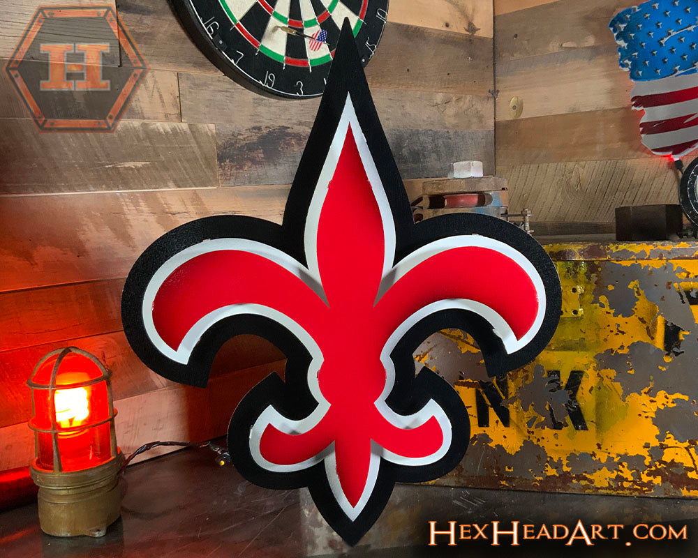 Fleur De Lis LOUISVILLE 3D Vintage Metal Wall Art