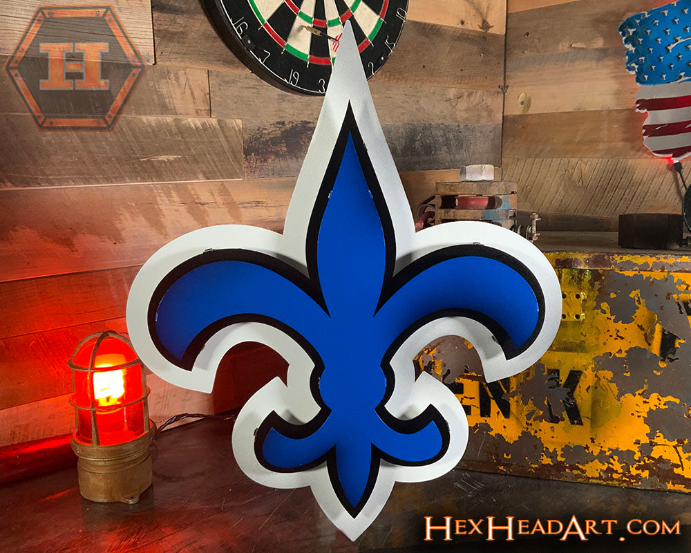 Fleur De Lis WILDCATS 3D Vintage Metal Wall Art