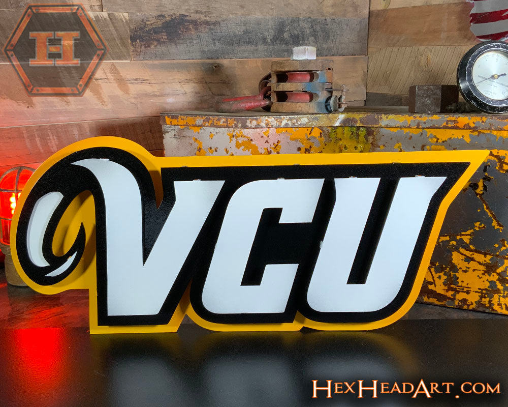 Virginia Commonwealth Rams "VCU" 3D Vintage Metal Wall Art