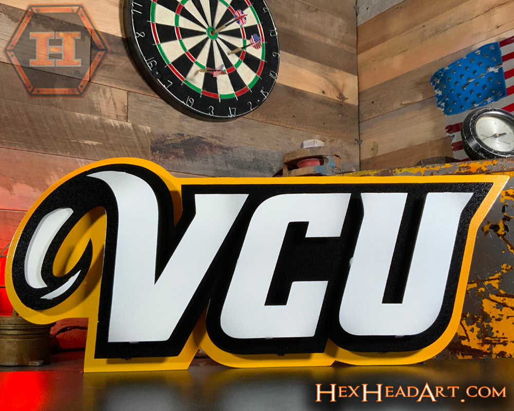 Virginia Commonwealth Rams "VCU" 3D Vintage Metal Wall Art