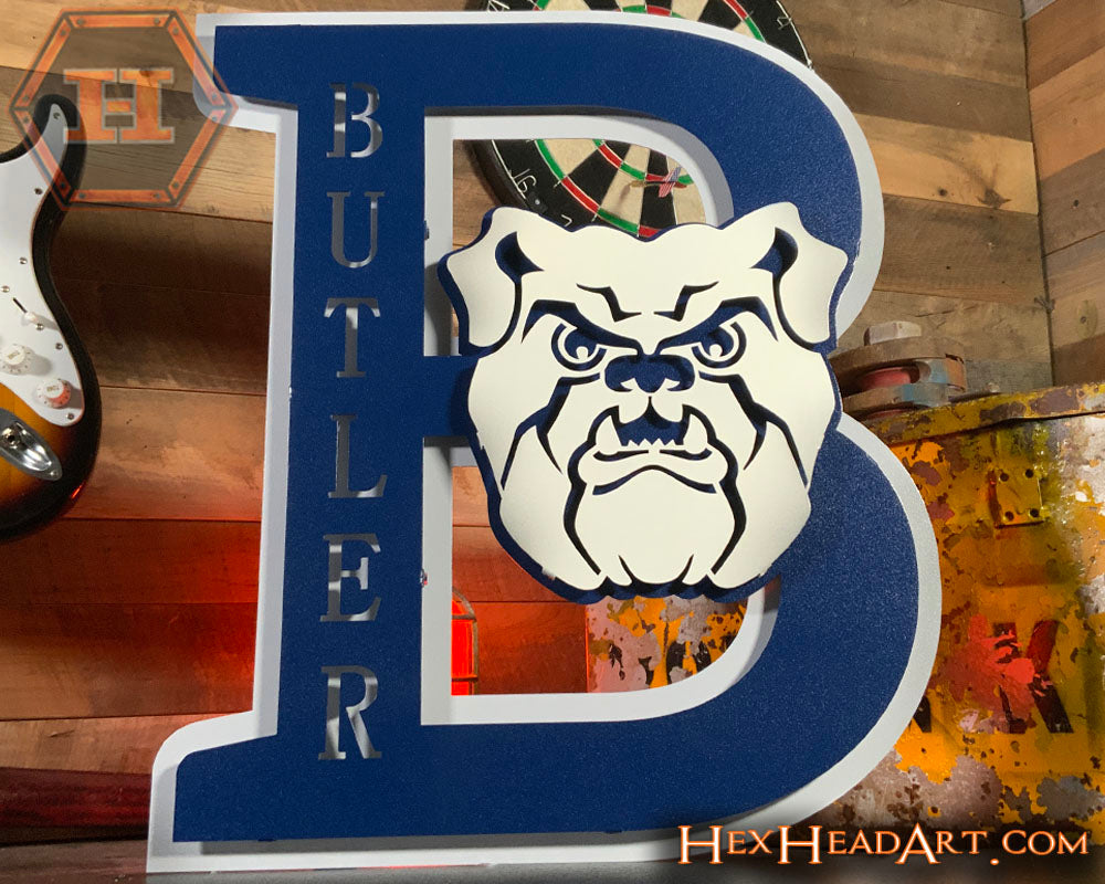 Butler " B with Bulldog" 3D Metal Wall Art