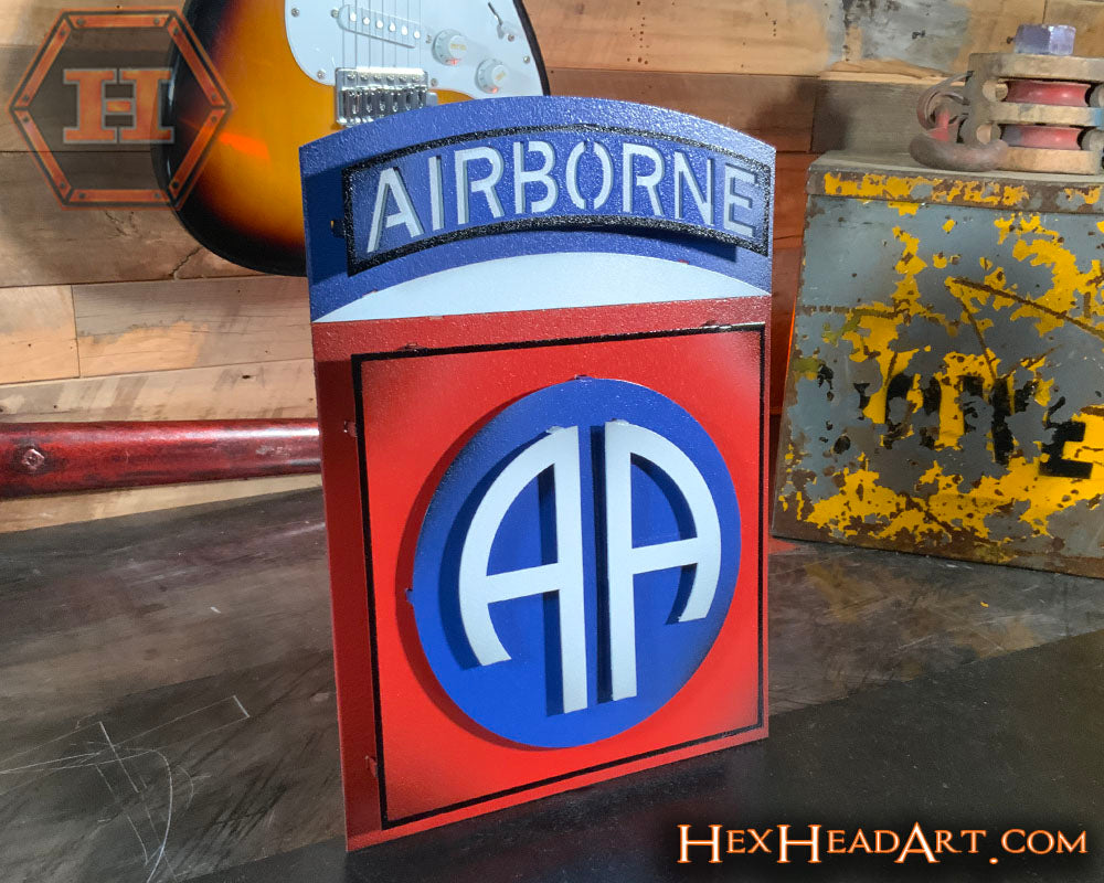 US Army 82nd Airborne "AA" Patch 3D Metal Wall Art