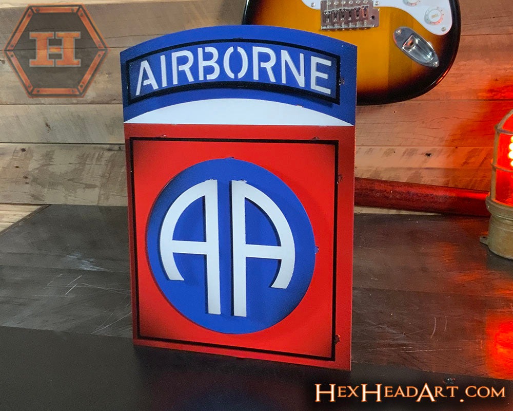 US Army 82nd Airborne "AA" Patch 3D Metal Wall Art