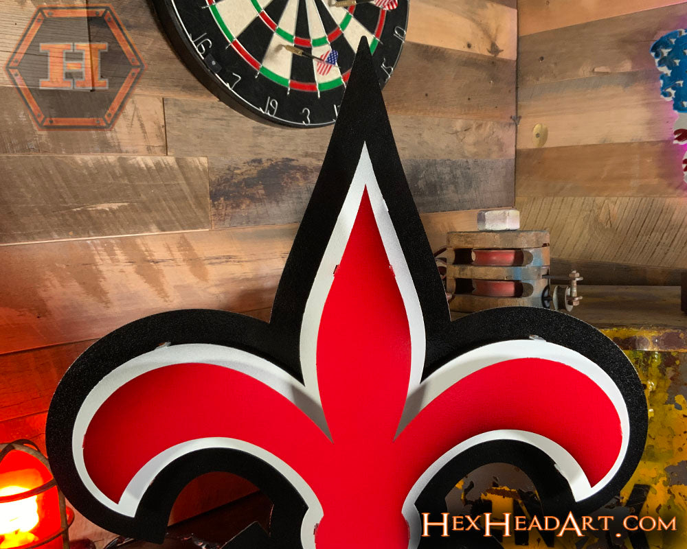 Fleur De Lis LOUISVILLE 3D Vintage Metal Wall Art