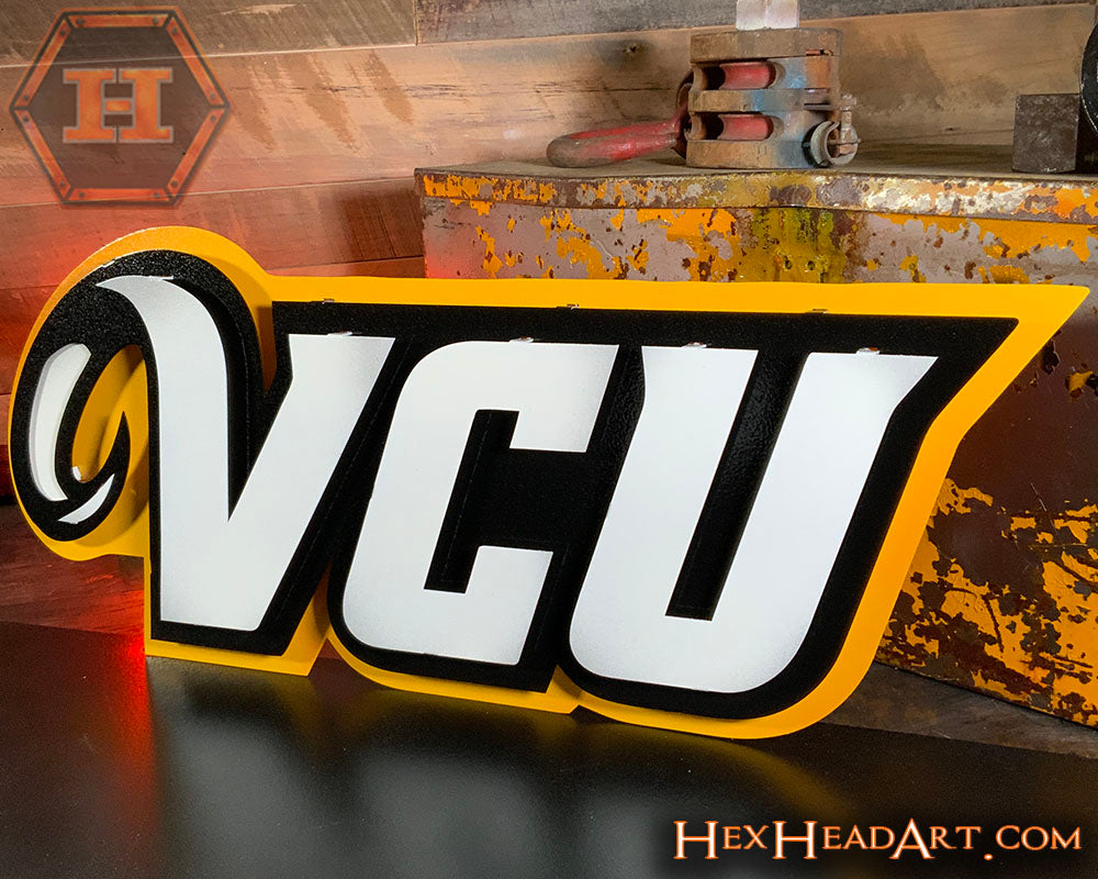 Virginia Commonwealth Rams "VCU" 3D Vintage Metal Wall Art