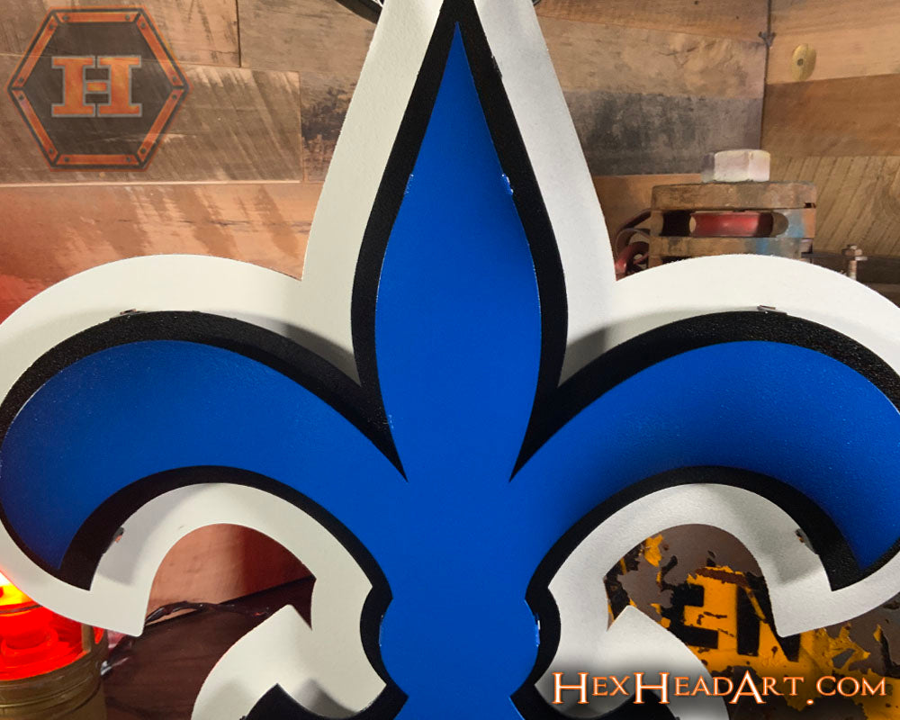 Fleur De Lis WILDCATS 3D Vintage Metal Wall Art