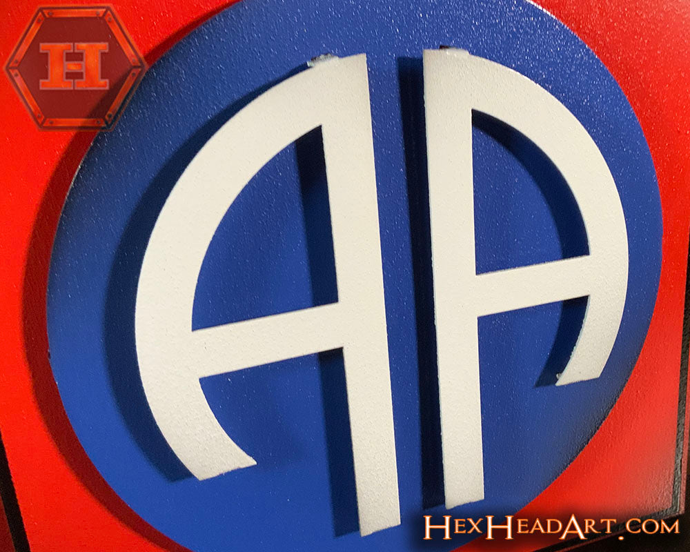 US Army 82nd Airborne "AA" Patch 3D Metal Wall Art