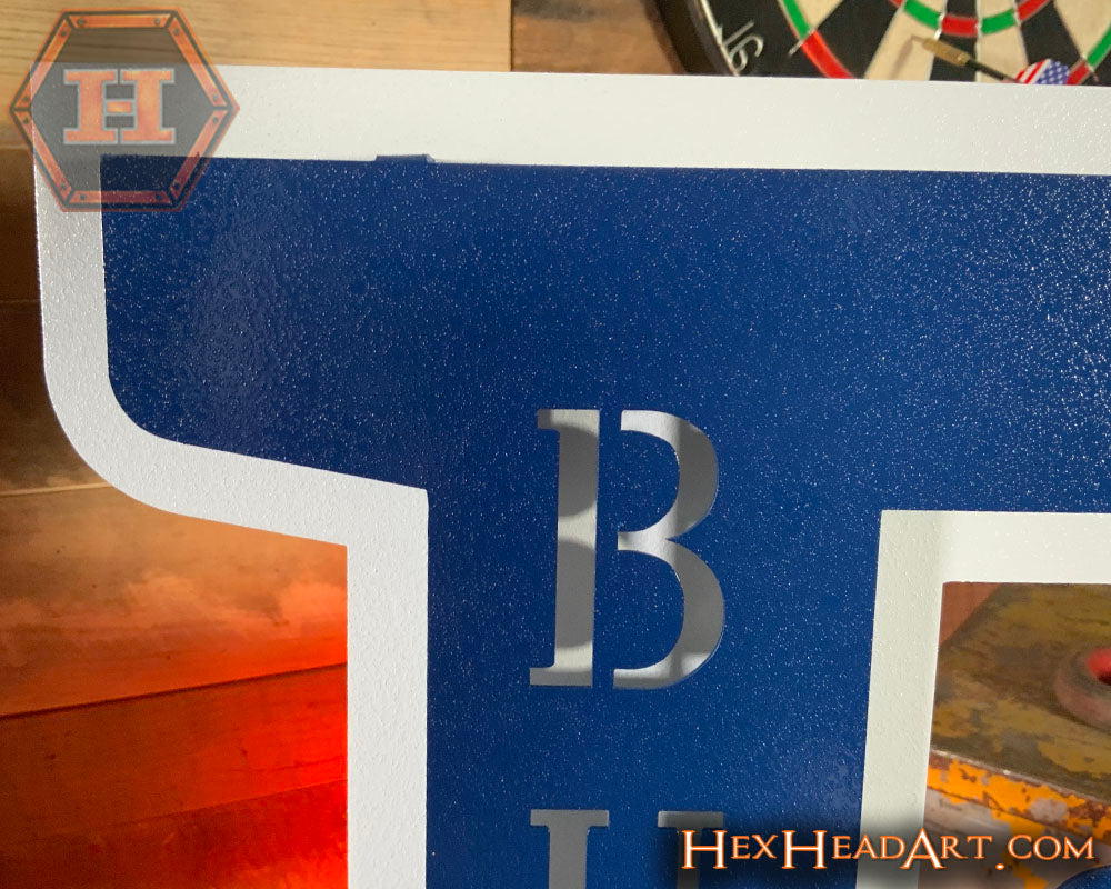 Top Left Butler " B with Bulldog" 3D Metal Wall Art