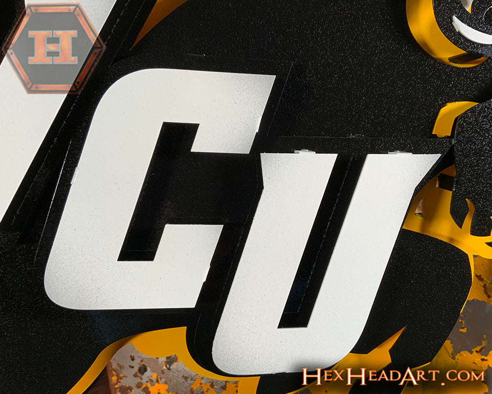 Virginia Commonwealth Rams "VCU RAM" 3D Vintage Metal Wall Art