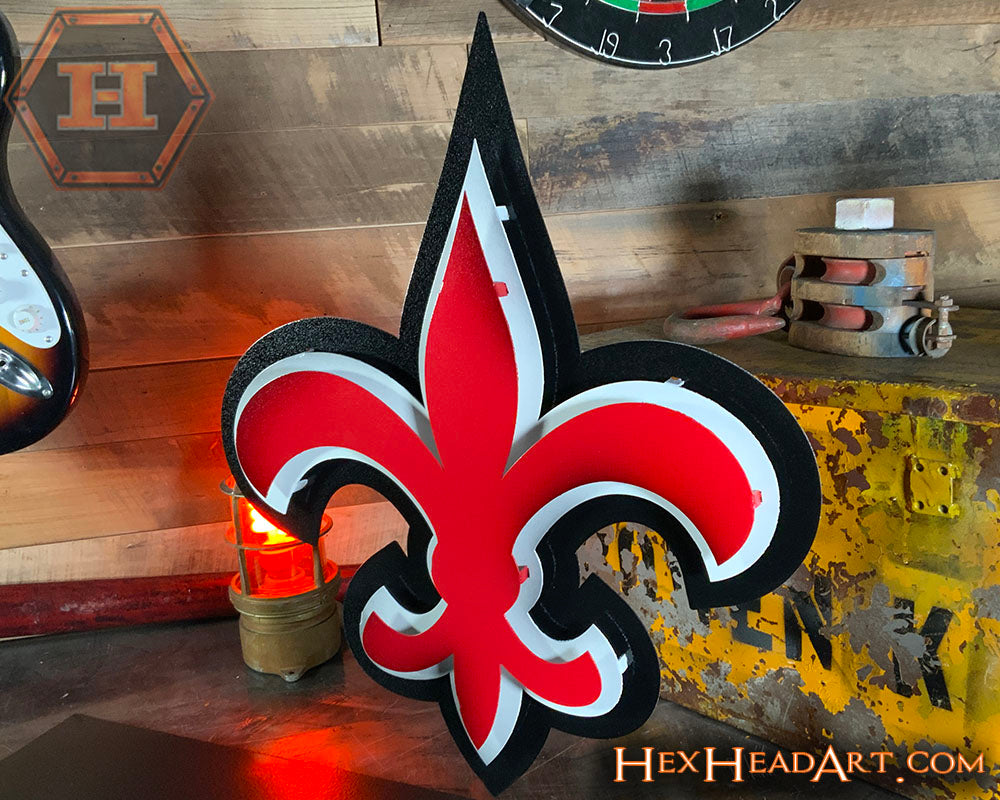 Fleur De Lis LOUISVILLE 3D Vintage Metal Wall Art