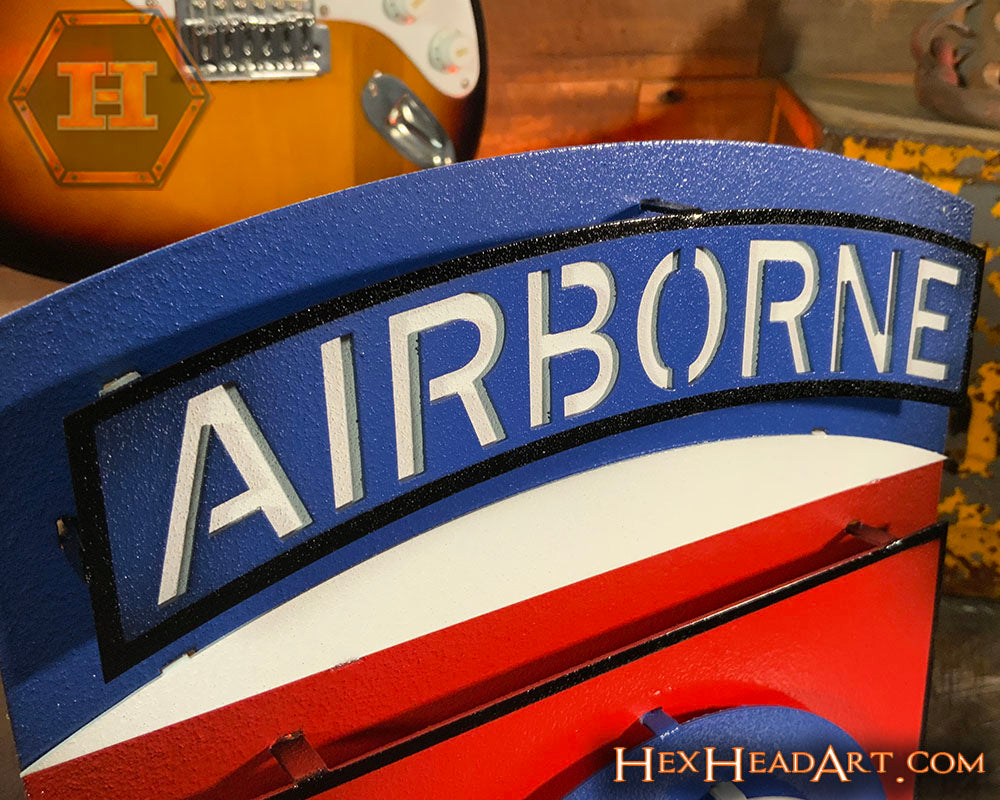 US Army 82nd Airborne "AA" Patch 3D Metal Wall Art