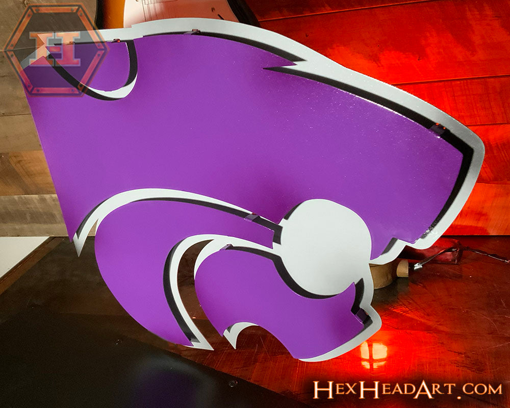 Kansas State Wildcat Mascot 3D Vintage Metal Wall Art