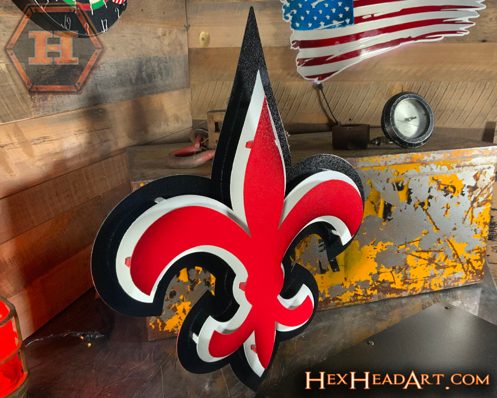 Fleur De Lis LOUISVILLE 3D Vintage Metal Wall Art