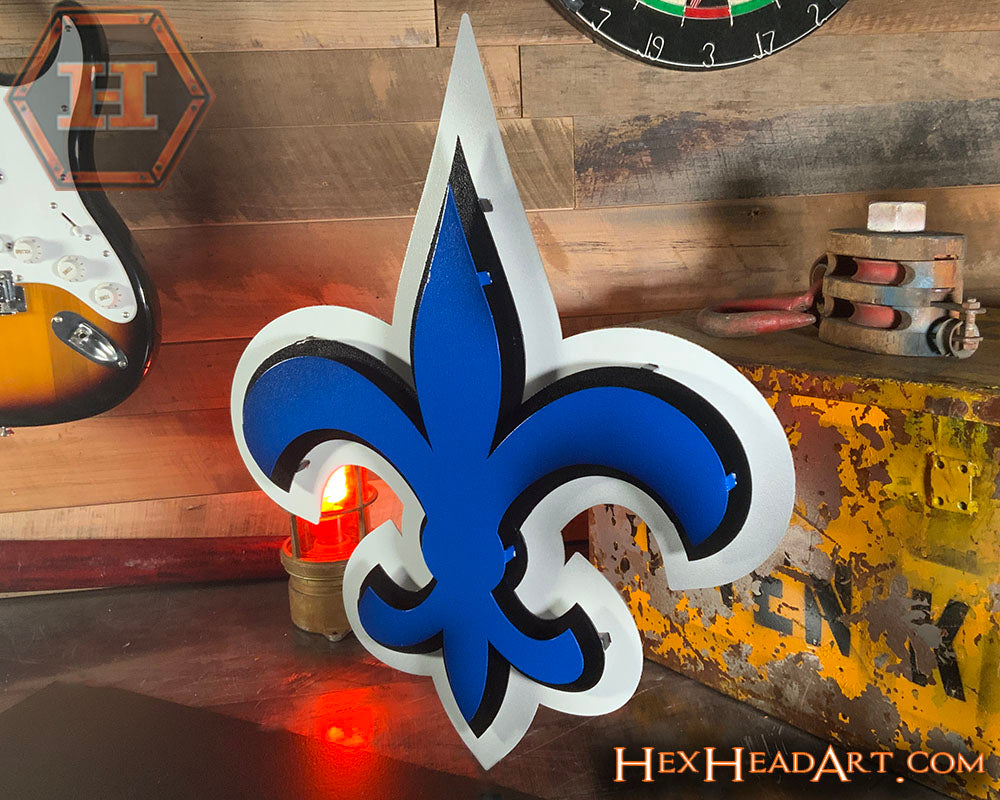 Fleur De Lis WILDCATS 3D Vintage Metal Wall Art