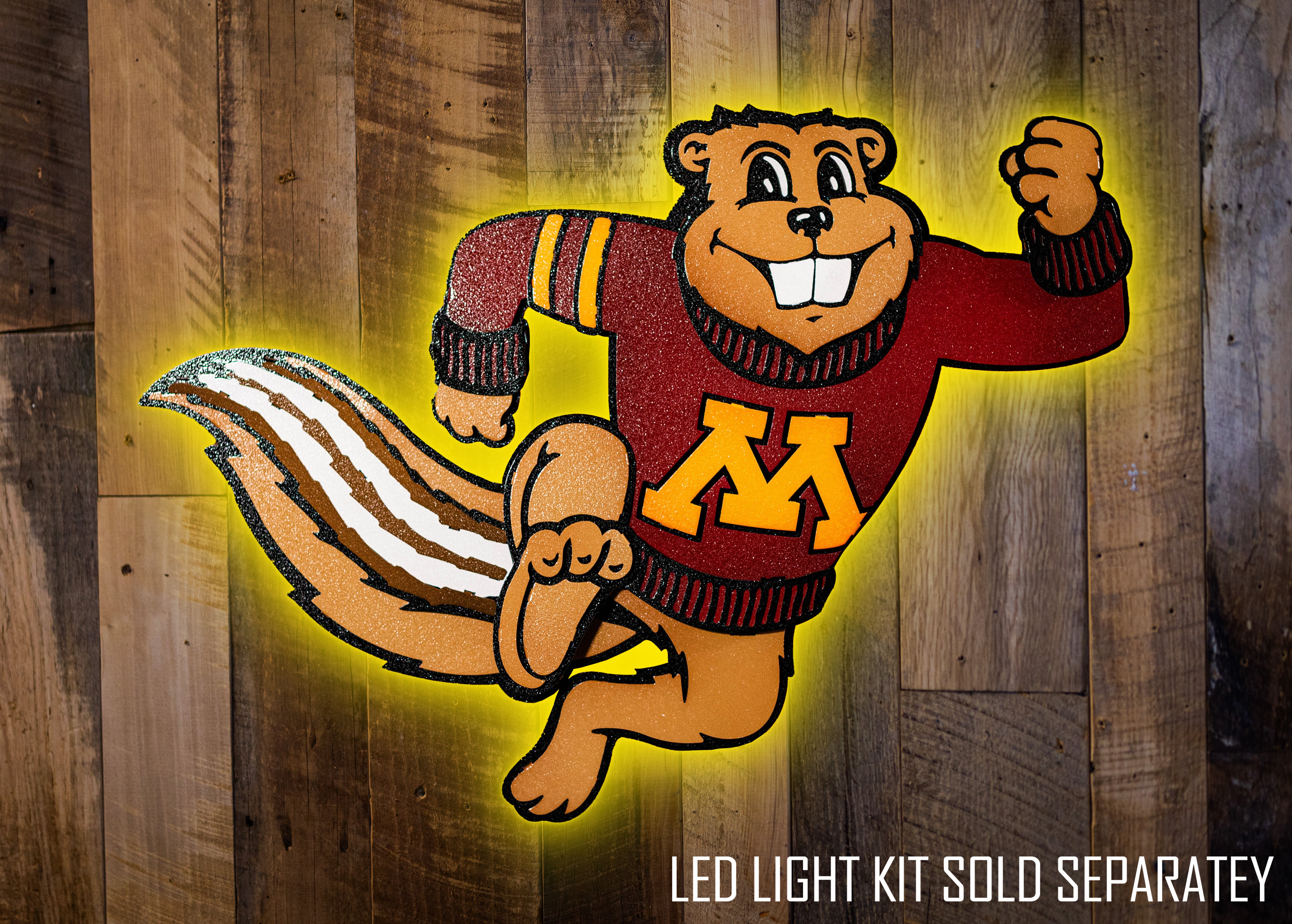 Minnesota Gophers "Goldy" Mascot, 3D Vintage Metal Wall Art
