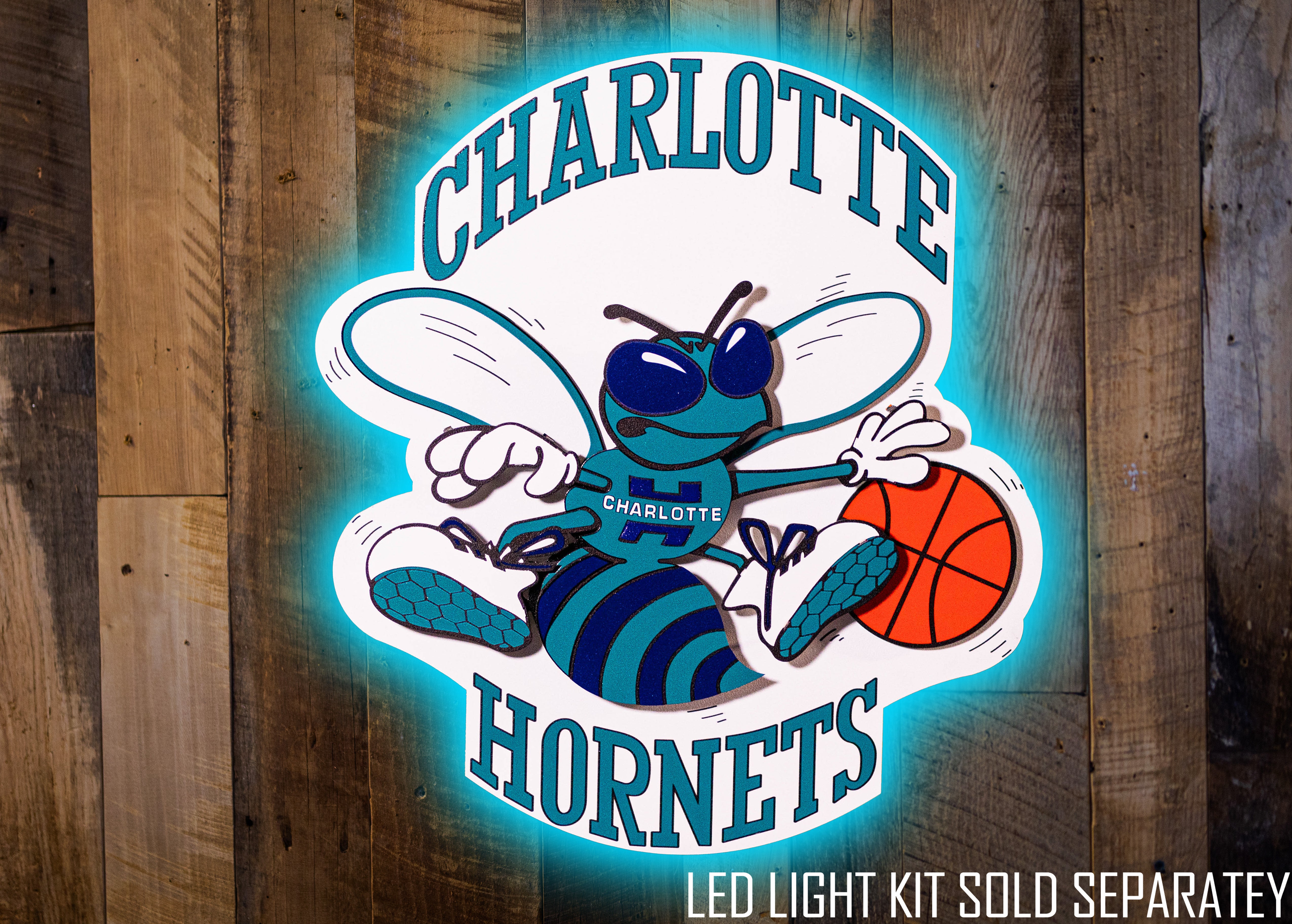 Charlotte Hornets 1988-2002 RETRO 3D Vintage Metal Wall Art