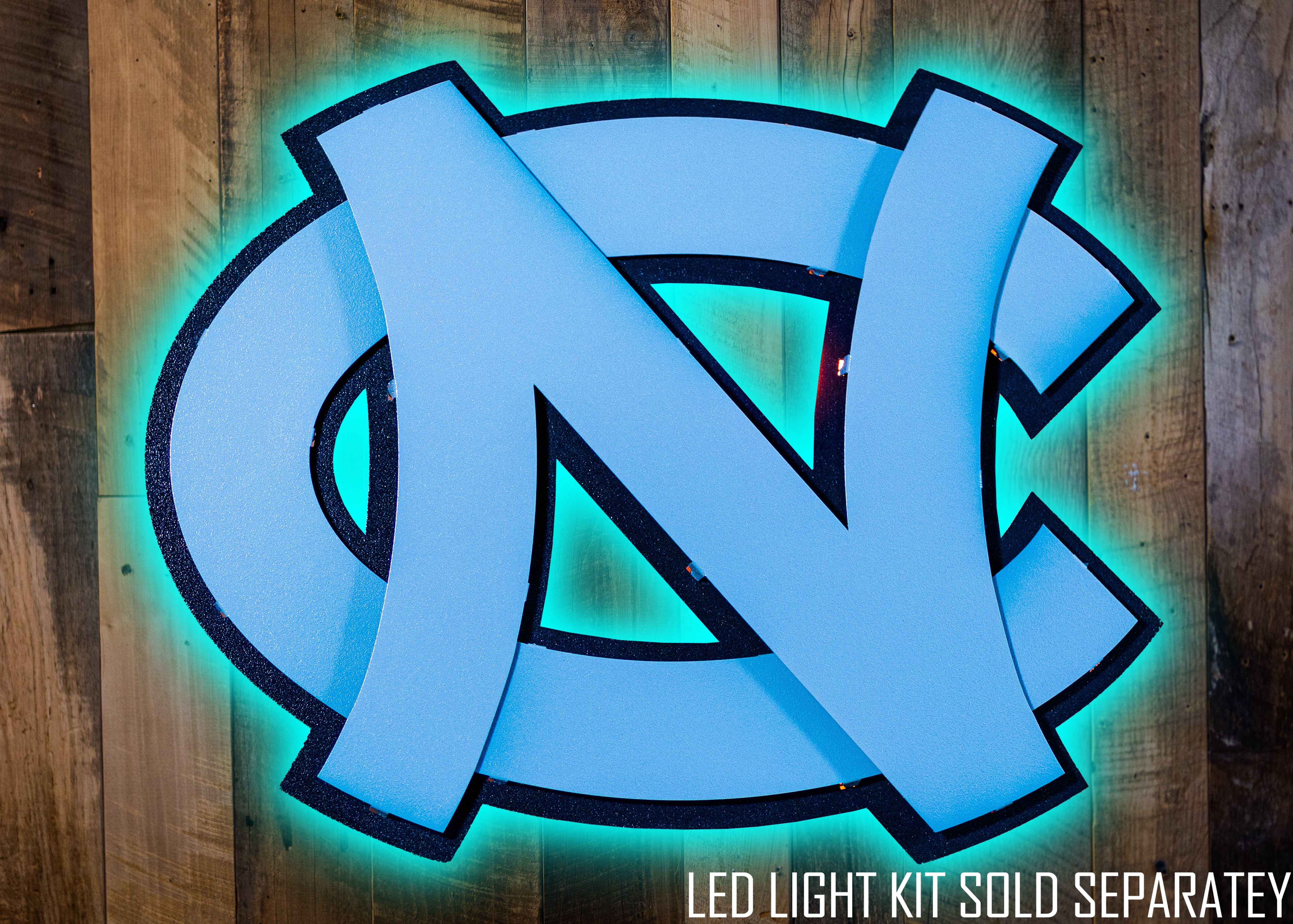North Carolina Tar Heels "NC" 3D Vintage Metal Wall Art