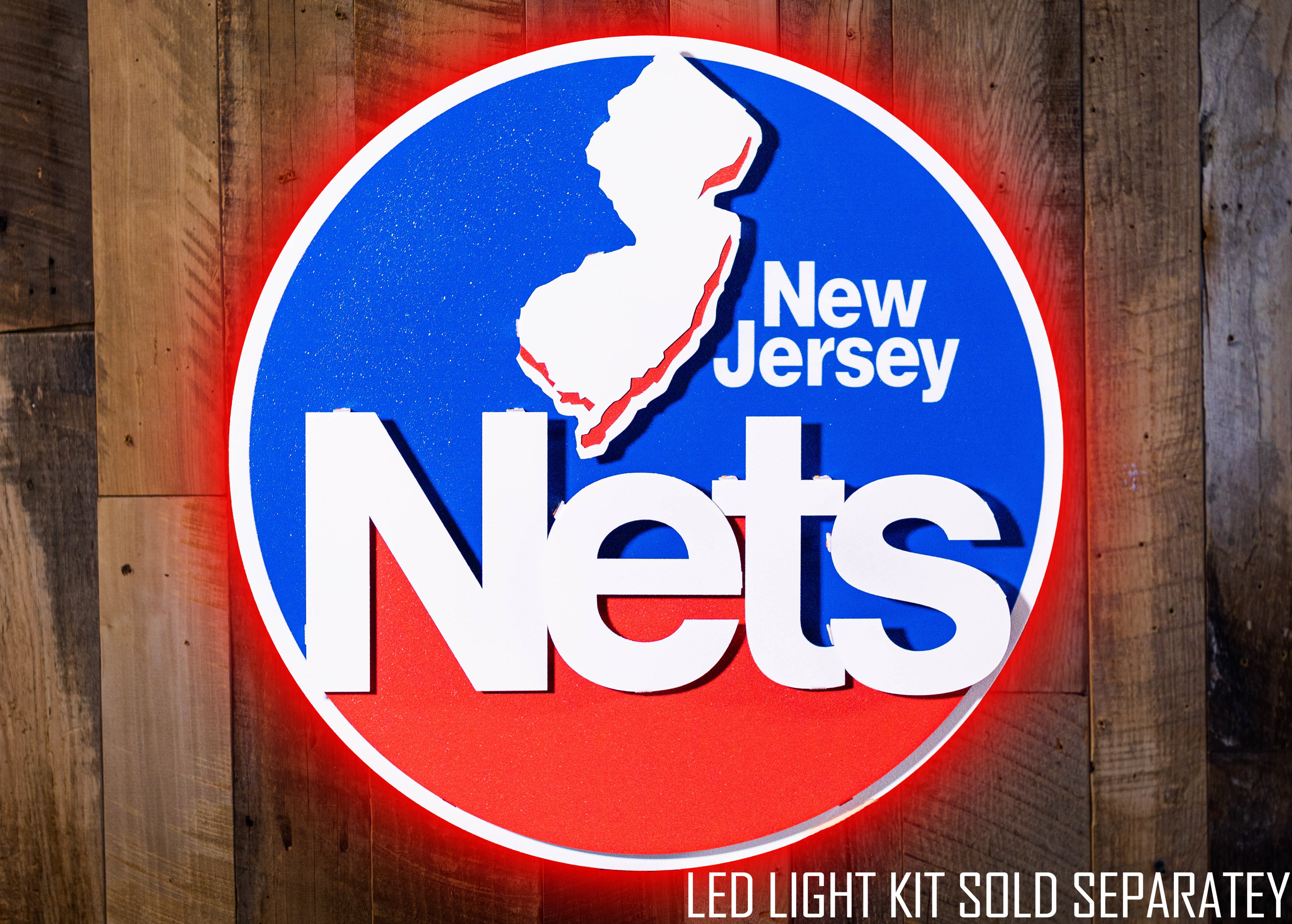 New Jersey Nets Retro 3D Vintage Metal Wall Art
