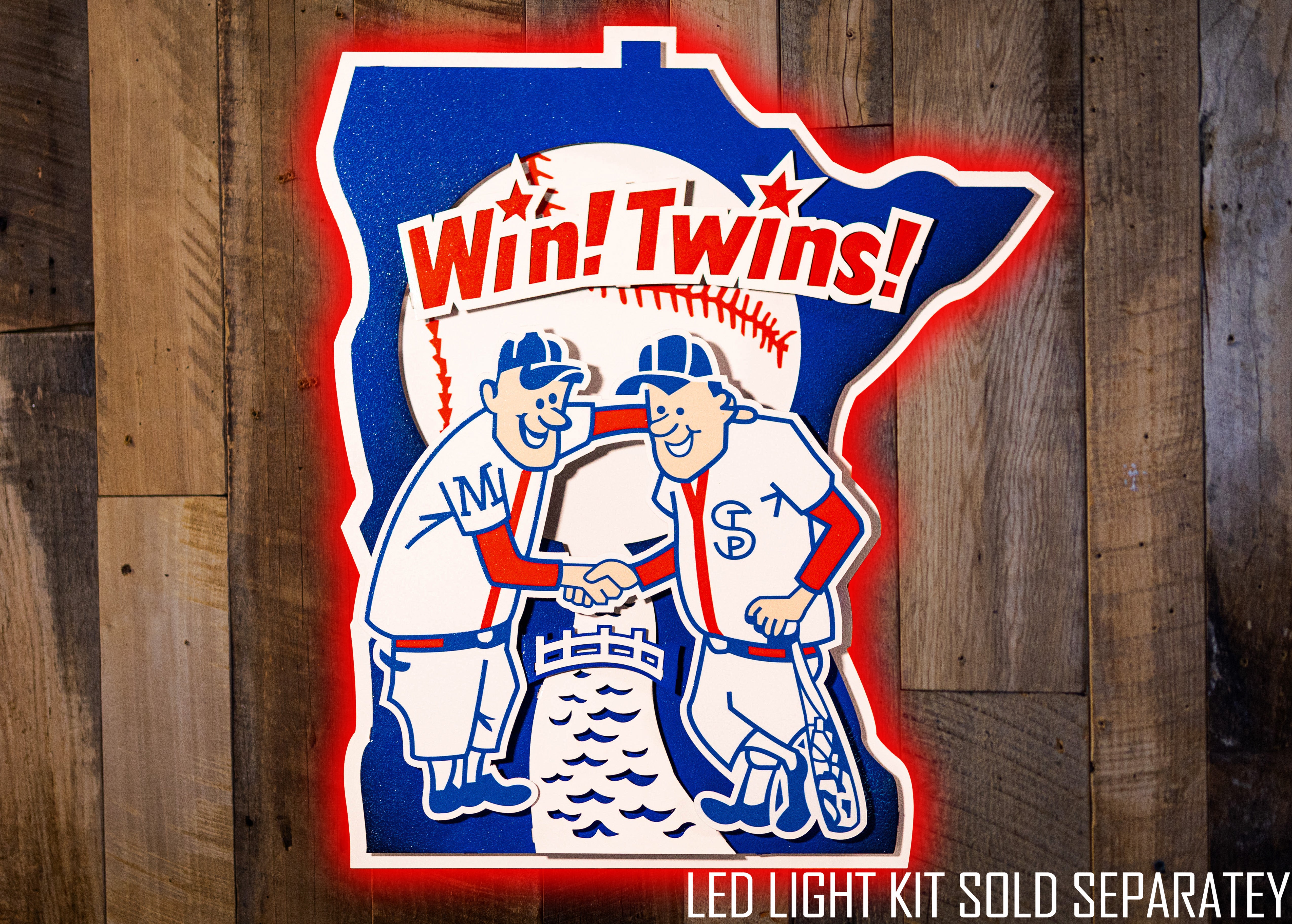 Minnesota Twins " Minnie and Paul" Cooperstown Logo 3D Metal Wall Art