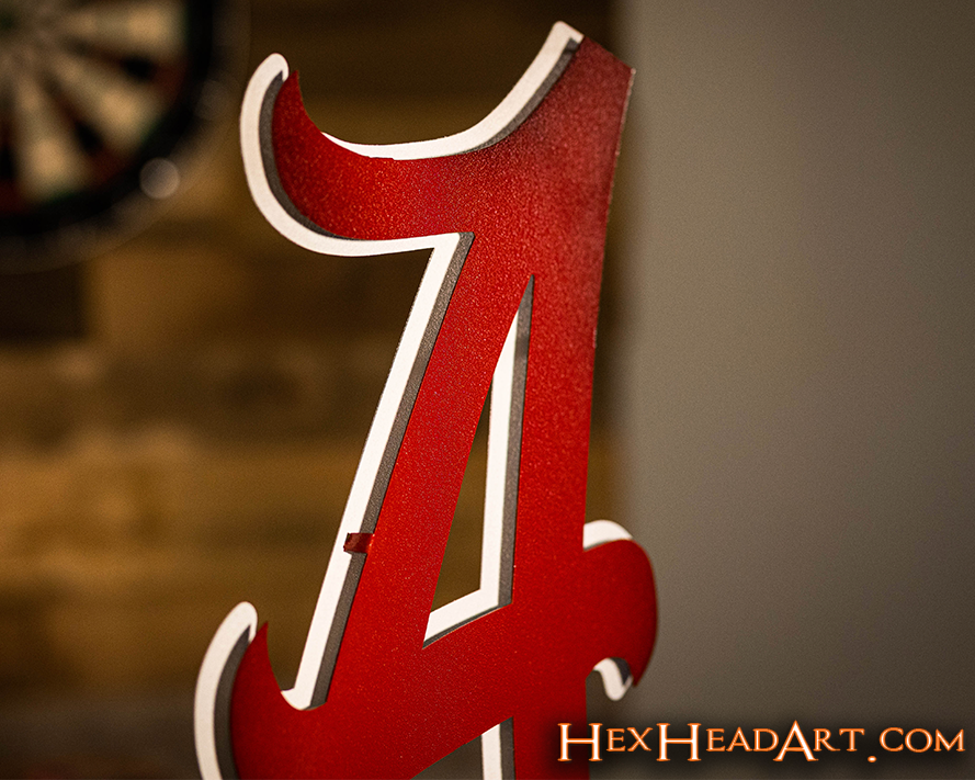 Alabama "A" 3D Vintage Metal Wall Art