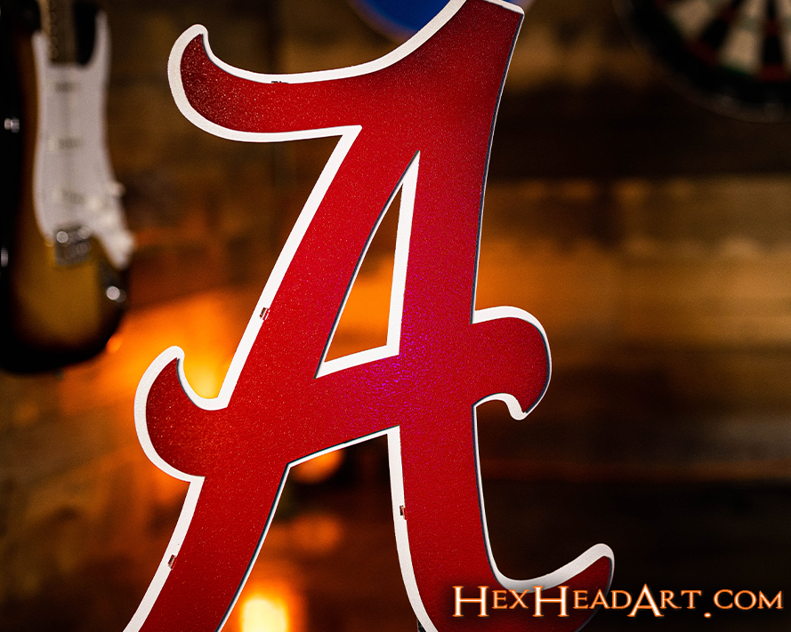 Alabama "A" 3D Vintage Metal Wall Art