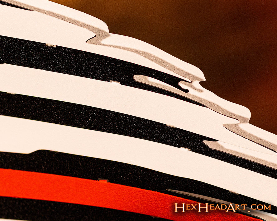 Tattered American Flag - Thin Red Line 3D Metal Wall Art